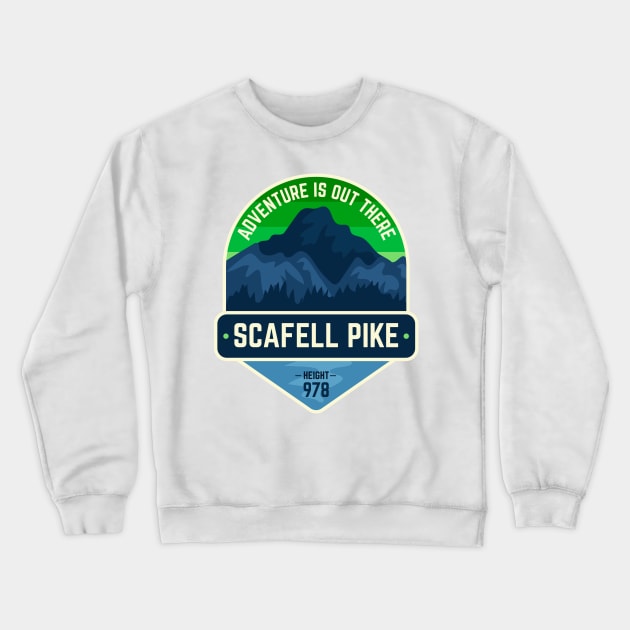 Scafell Pike - Cumbria Crewneck Sweatshirt by CumbriaGuru